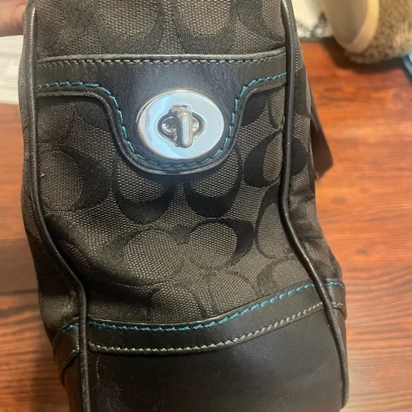 Authentic Coach Signature Gallery Handbag Black Jacquard 8k49 Good Condition - Picture 4 of 7